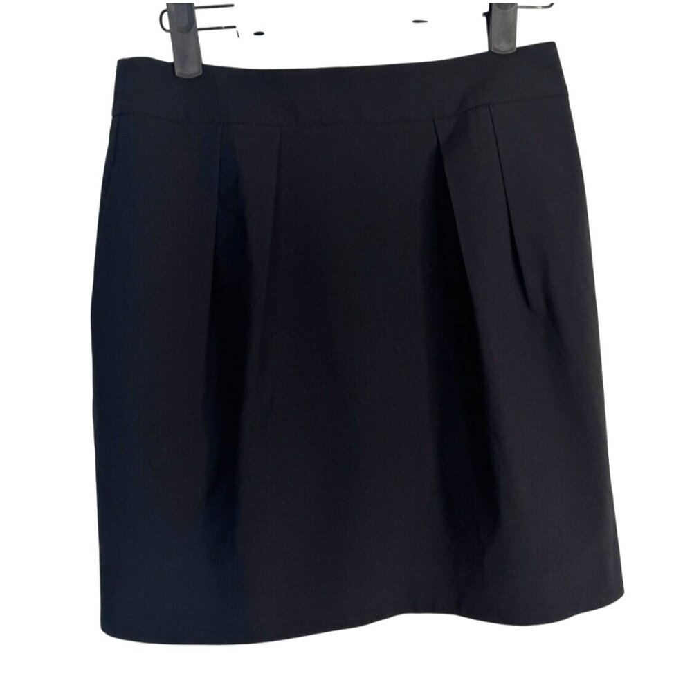 Theory Size 0 Black Wool Blend Chablis Tailor Skirt With Pockets & Back Zipper
